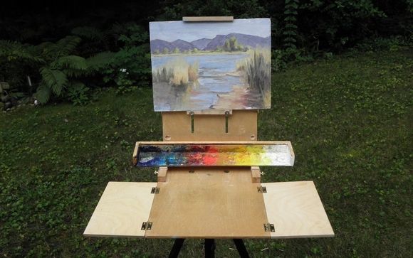 Butterfly plein aire  artists easel by Wildwood Art Studio