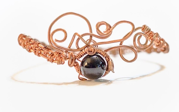 Basketweave copper bracelet by elfstones by Liz
