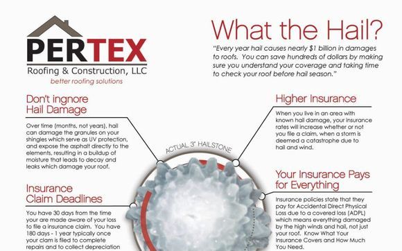 Hail Damage Specialists  by PERTEX Roofing and Construction, LLC