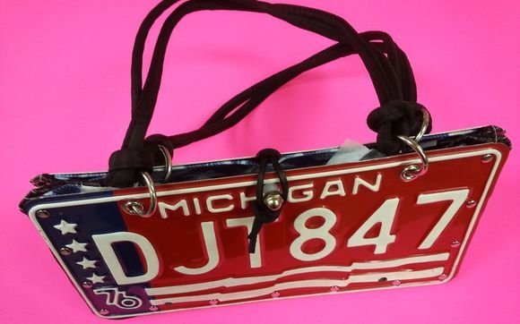 License on sale plate purse