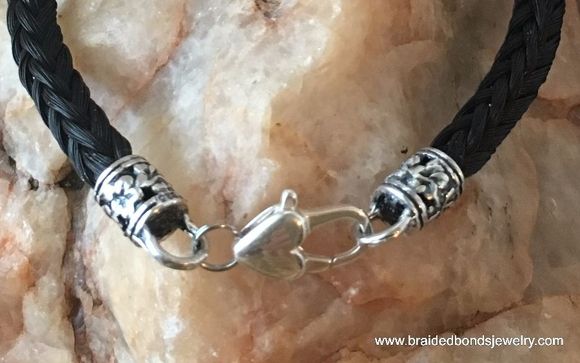 Horsehair Bracelet with Sterling Silver by Braided Bonds Horsehair Jewelry