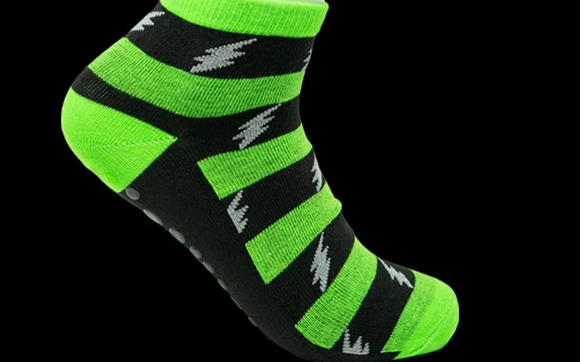 Custom Trampoline Socks by Shock Trampoline Parks & Flying