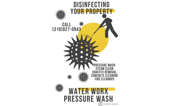 Pressure washing and Disinfecting by Water Worx Pressure Wash in