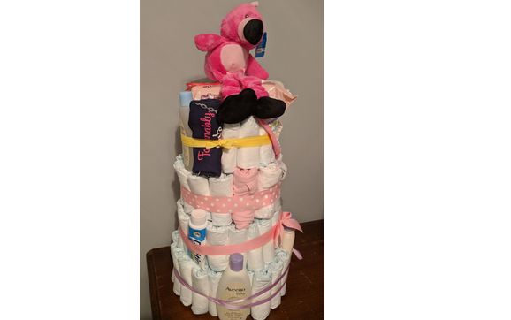 flamingo diaper cake
