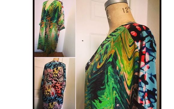 Made -to-measure clothing In groovy prints by DEMA