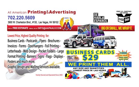 Vehicle wrap by All American Printing and Advertising in Las Vegas, NV -  Alignable