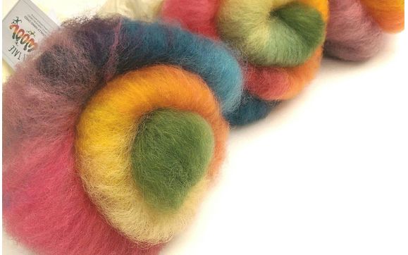 Naturally dyed  wool roving, wool felt, art batts, rolags, fiber arts , supplies and tools by Fairy Tale Wool