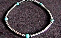 Turquoise & Sterling Silver Tube Style Bracelet 925 SS  by Alice's Looking Glass Jewelry, LLC