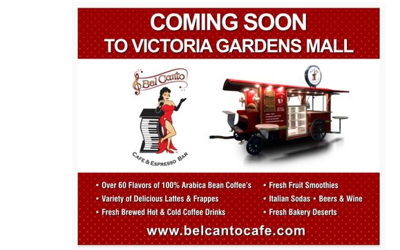 Brand New Custom Train Kiosk Coming to Victoria Gardens Mall on 11/1/2020  by Bel Canto Cafe & Espresso Bar in Rancho Cucamonga, CA - Alignable