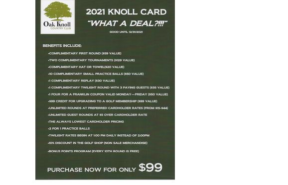 Our 2021 Knoll cards are here!  by Oak Knoll Country Club