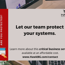 With our compliments, get one full month of computer support for your business.  by Hawk Business Group, LLC