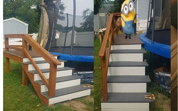 Trampoline steps clearance