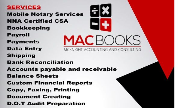 Mobile Notary and Bookkeeping by MACBooks McKnight Accounting and