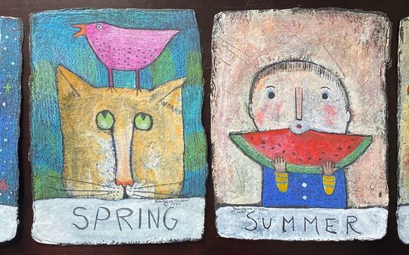 The seasons hanging plaques by SKG Artwork Sales