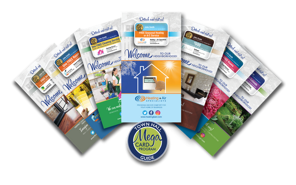 Mega Card Weekly Mailing Program  by Town Hall Guide