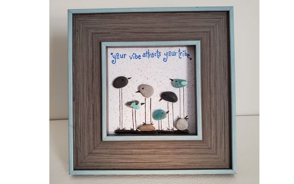 Custom pebble art- great for gifting to friends. by Bramble Grove Boutique, Inc.