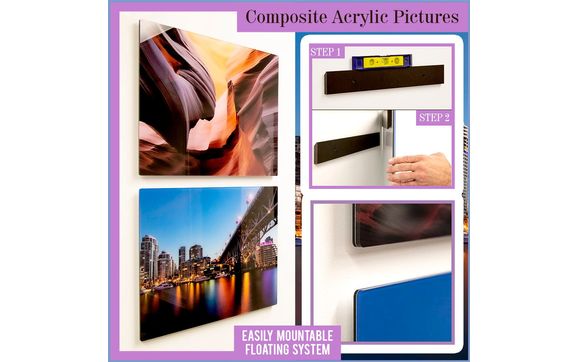 Custom Printed Acrylic Art Pictures!  Easily Mountable Floating System! Best price and quality guaranteed!!  by Allforsigns