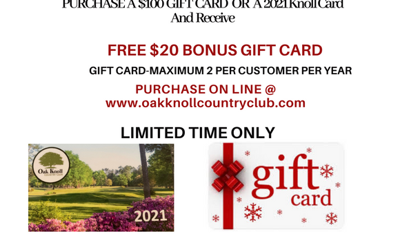 Gift Cards by Oak Knoll Country Club