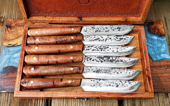 Hand forged steak knives