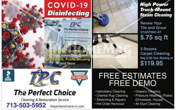 COVID-19 Deep Clean by THE PERFECT CHOICE CLEANING AND RESTORATION SERVICE
