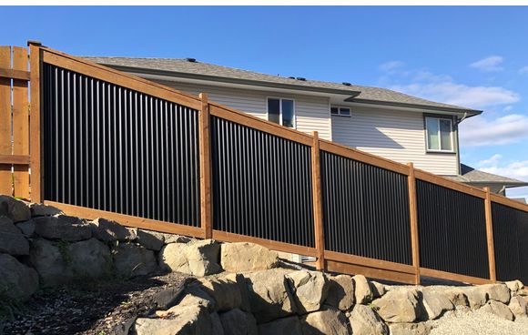 Corrugated Metal Fence Black - Gsa terms and conditions click here and