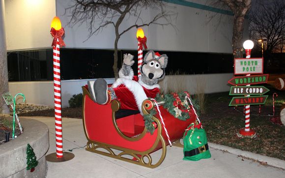 Holiday sleigh and Christmas prop rentals. by The Looking Glass Photo Booths
