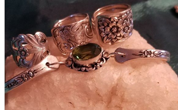 Vintage Silver Spoon jewelry  by Maria Leng artist