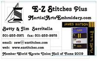 Custom embroidered apparel for a person or school by E-Z Stitches Plus, LLC