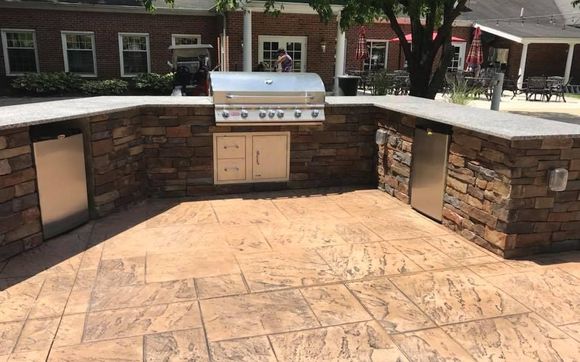 Stamped Concrete with Custom Outdoor Kitchen by Concrete Masters LLC in ...