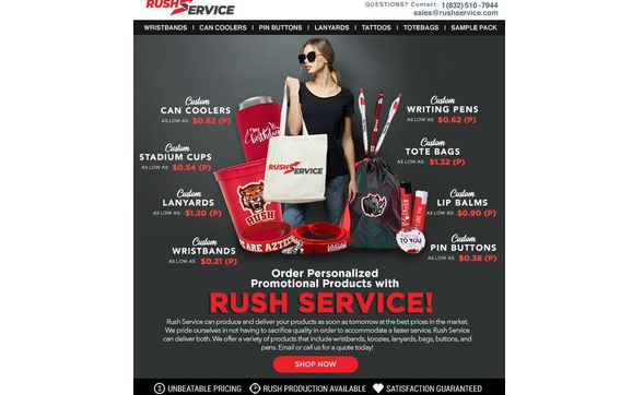Custom Promotional Products  by Rush Service