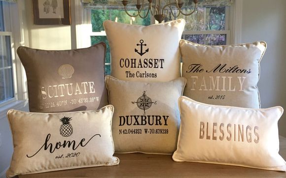 Custom embroidered pillows by Beginnings in Pembroke, MA - Alignable