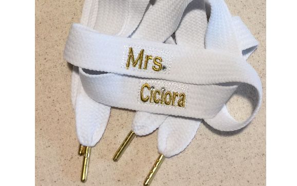 Personalized Lettering Shoelaces by Embrace Shoelace Designs and Embroidery Service