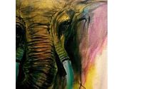 Metallic Elephant (Half-Portrait) Fine Art 36"x48"  by Aubre' Murphy Studio- Fine Art For Business Owners 