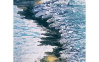 Acrylic Pouring 'Stampede' Blues/Silvers  by Aubre' Murphy Studio- Fine Art For Business Owners 