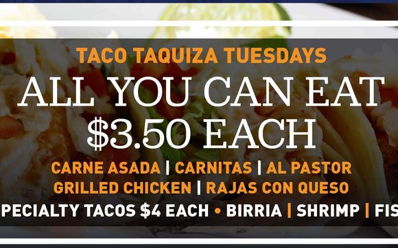 Taco Tuesdays All You Can Eat at 3.50 each. All Day! by Leticia's Cocina & Cantina
