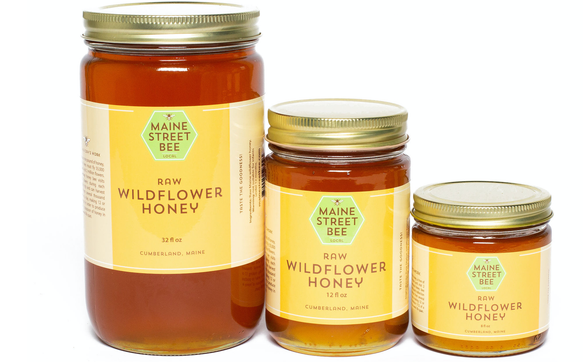Raw Maine Wildflower, 8oz, 12oz, 32oz by Maine Street Bee