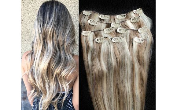 100% Clip in Human Hair Extensions by Hair Faux You