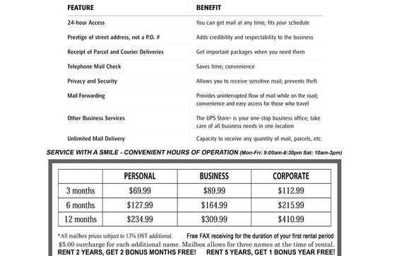 Ups mailbox deals cost