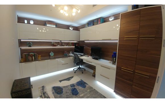 Custom contemporary home office by Fusion cabinets, inc.