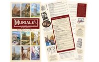 Layout and design of Muriale's Restaurant Menu by Chix Designs