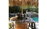 Wine Barrel with Overlay by Backyard Barrel Company