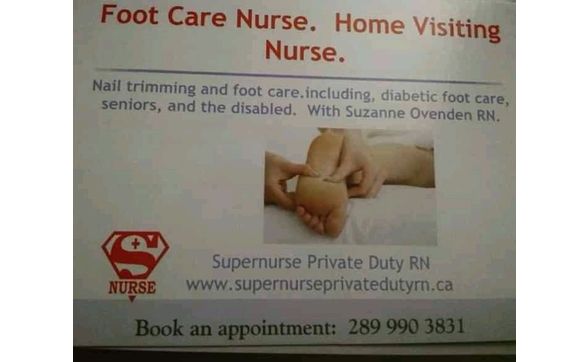 Foot care in your own home. Also a Visiting Nurse Service by Supernurse Foot healthcare. Diabetes Clinical Nurse Specialist 