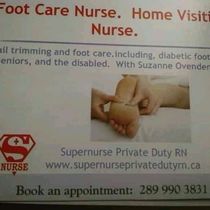 Foot care in your own home. Also a Visiting Nurse Service by Supernurse Foot healthcare. Diabetes Clinical Nurse Specialist 