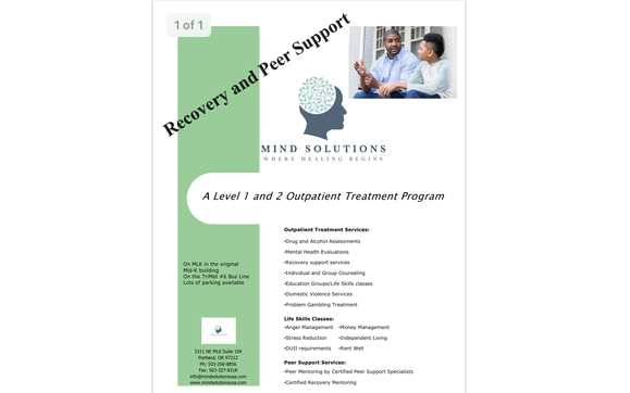 Mental health and addiction clinic by Mind Solutions LLC in Portland ...