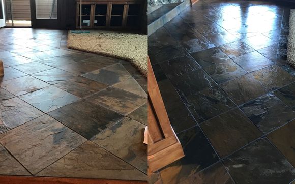 Tile and grout restoration by McMillan's Like New Carpet Care