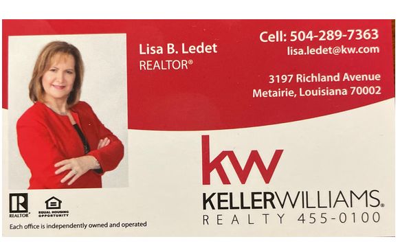 Real Estate - Listing Specialist by Lisa Ledet, Realtor Keller Williams Realty 455-0100