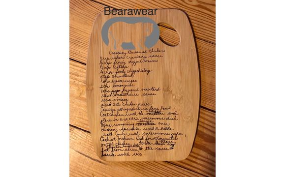 Personalized etched cutting boards by Bearawear