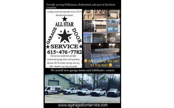 Repair Of Residential Garage Doors, Allstar Garage Door Service Murfreesboro Tn