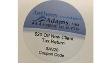 New Client Coupon  by A&A Financial Tax Services