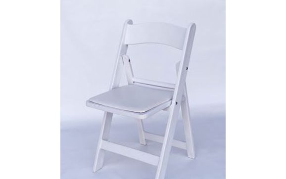 White Padded Folding chairs by D&S Party Tent Rentals, LLC